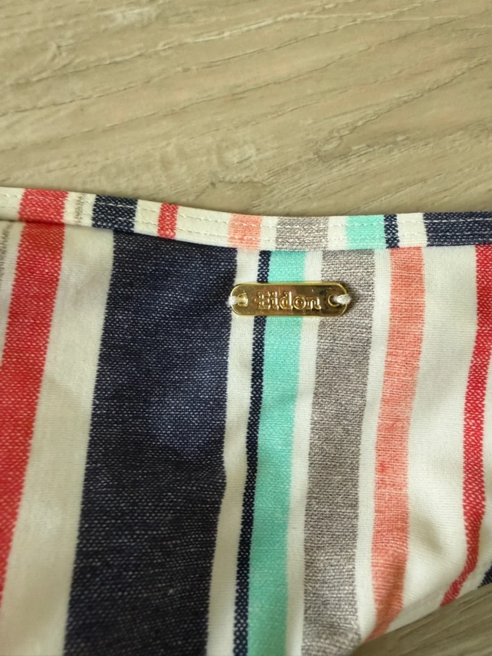 Sidon Stripped bikini swim suit navy white red teal peach and grey